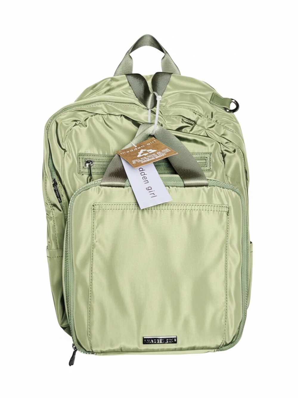 Madden Girl 2FER Unisex Nylon Olive Green Backpack, w/matching lunch tote. NWT